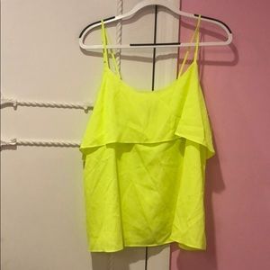tahari neon yellow top